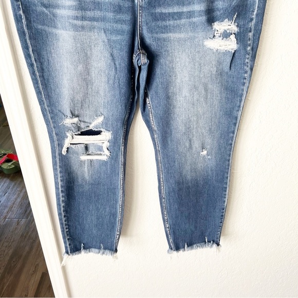 Vervet Blue Jeans Women's 22 Haylie High Rise Skinny Button Fly Distressed NWT - Picture 4 of 10